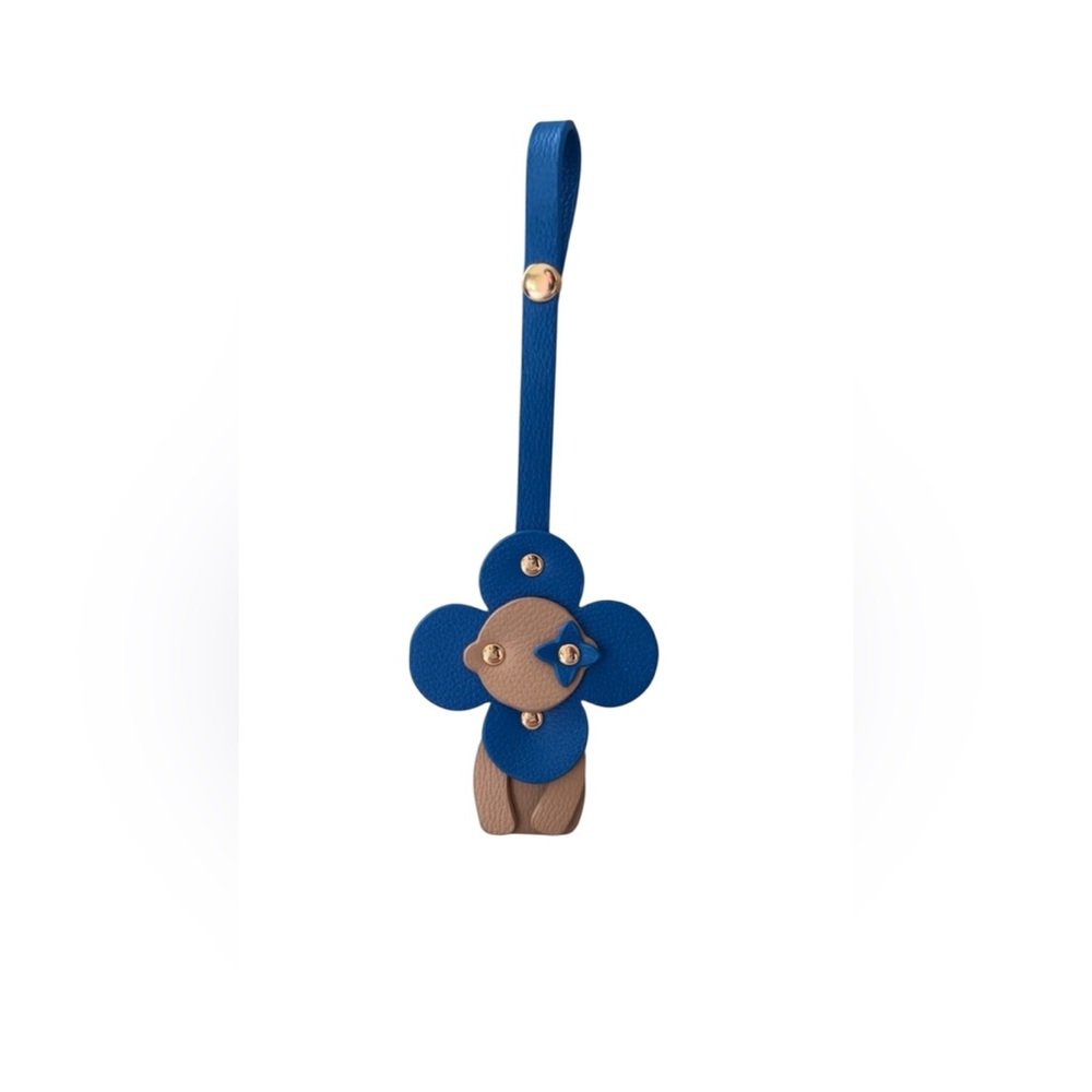 Vivienne Westwood x Louis Vuitton Blue & Tan Flower Keychain/ Bag Tag